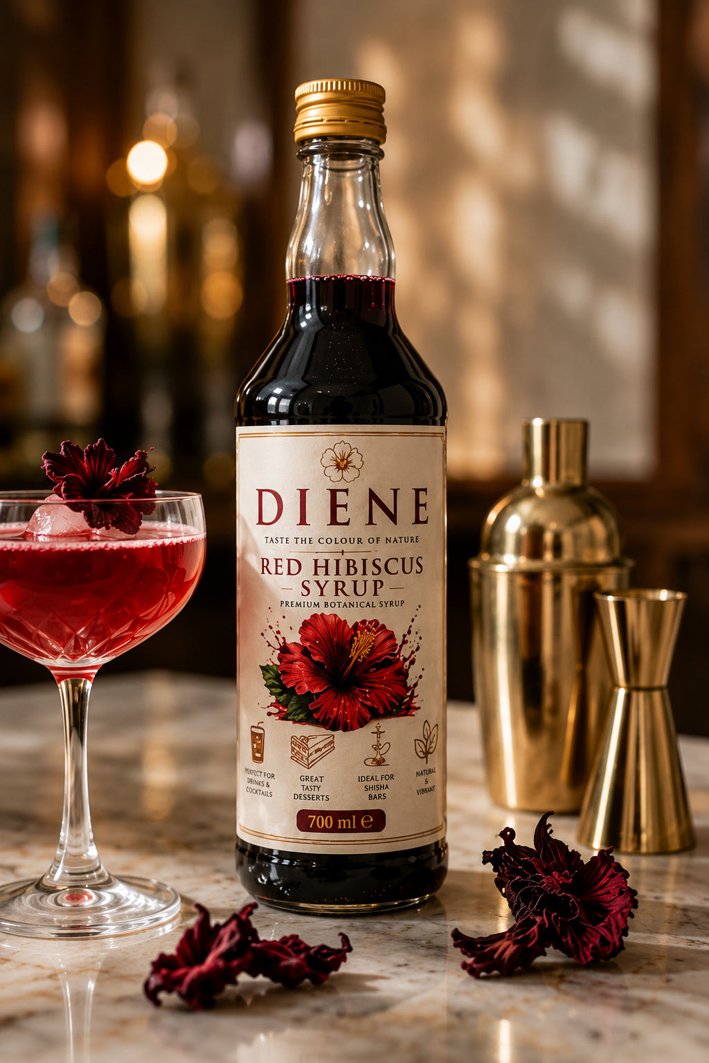 DIENE Premium Red Hibiscus Syrup - 700 ml
