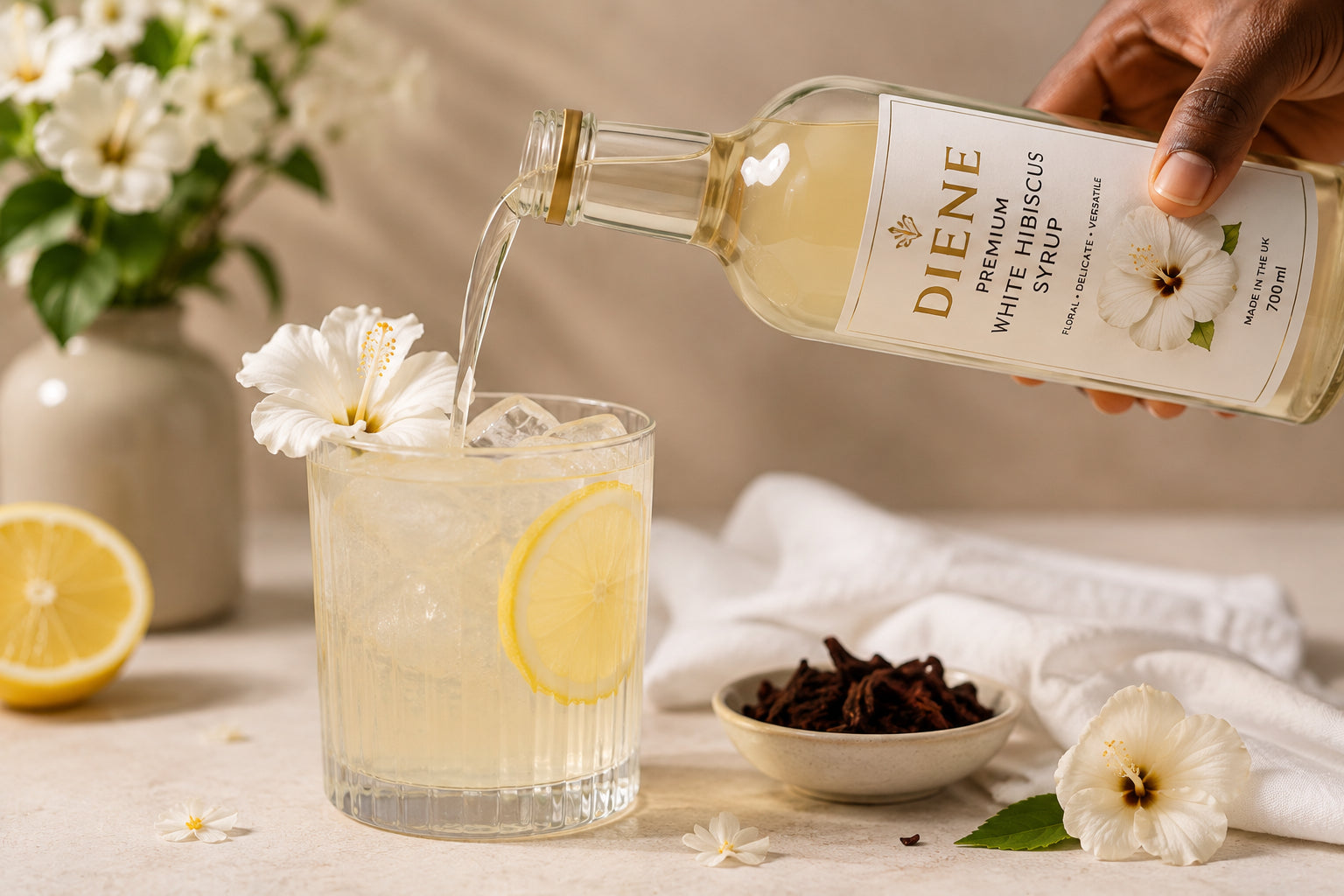 DIENE Premium White Hibiscus Syrup - 700 ml