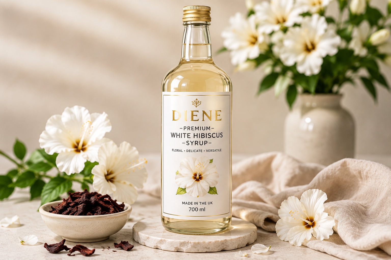 DIENE Premium White Hibiscus Syrup - 700 ml